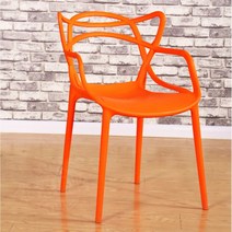 카페 디자인 마스터스 의자 스툴 등받이 커피숍 가벼운 식탁 체어 식탁 1인용 인테리어, 오렌지(2개부터 발송 가능)
