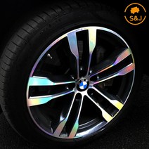 (SNJ) BMW X6 20인치 홀로그램 휠스티커 휠마스크 악세사리 튜닝 용품, 20인치_무광카본블랙