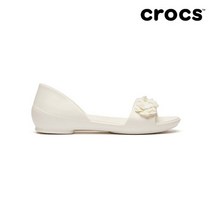 [크록스] 여성 리나 플라워 도르세이 / 205567-12U 오이스터 / Crocs Lin