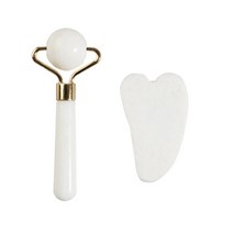 천연 제이드 페이스 롤러 구아샤 스크레이퍼 세트 마사지기 얼굴 목 바디 스킨케어 뷰티 과샤 도구 페이셜, 01 White A