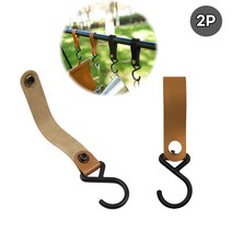 2ir2g 스트랩 후크 걸이 캠핑 행거 인디언행어 2P, ◐브라운★⊙