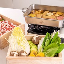 고급 편백나무 2단 찜기 스텐채반 사각찜통 인덕션겸용 가방포함