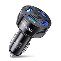 자동차 태양광 diy 자동차 충전기 USB 4 포트 빠른 3.0 유니버설 18W 휴대 삼성 s10 폰 12 7, 01 Black 4 port