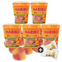 주전부리몰 하리보 피치 컵 (175g) 5컵(+밀크츄2개 포함) 복숭아, 5개, 175g