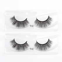 자석 마그네틱 속눈썹 천연 인조 밍크 반복 사용 방수 리퀴드 라이너 핀셋 메이크업 세트, t10-2쌍