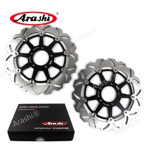 Arashi CNC 플로팅 브레이크 디스크 로터 SUZUKI Hayabusa GSX1300R GSXR 1300 1999 2000 2001 2002 2003 2004 - 2007, 검정색
