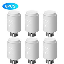 엑추에이터 ZigBee-Tuya 온도 조절기 스마트 라디에이터 액추에이터 프로그래밍 밸브 컨트롤러 Alexa Goog, 06 6 pieces
