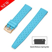 세이코 교체용 열대 불소 고무 시계 스트랩 밴드 다이빙 방수 팔찌 FKM 18mm 20mm SRP777J1, 09 Sky Blue Gold_03 22mm