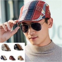 면 체크 가죽 버클 헌팅캡 커피모자 포수모자 바리스타모자 사냥꾼모자 카페모자 파티쉐모자 사냥모자 납작모자 면모자