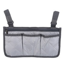 보관함 정리용품 1pc 워커 전동 스쿠터 휠체어 팔걸이 사이드 수납 가방 좌석, [03] gray 1