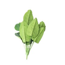 Rncyn 18 잎 녹색 화분 대형 인공 바나나 나무 몬스테라 플라스틱 야자수 홈 가든 웨딩 장식, 1box, 01