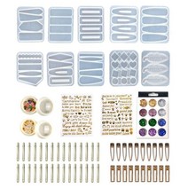 Jewelry Making Tools 주얼리 만들기 도구 장비 툴 1 세트 수지 크리스탈 에폭시 헤어 클립 금형 머리핀 주조 실리콘 금형 DIY 공예 보석 만들기 도구, 하얀