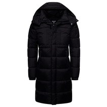 슈퍼드라이Superdry 남성용 립스톱 롱라인 푸퍼 재킷 편안한 핏 재활용 패딩 블랙.