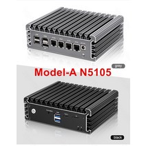2.5G 소프트 라우터 11th 펜티엄 N6005 N5105 4 인텔 i226 Nics 2 x NVMe DDR4 팬리스 미니 PC 방화벽 기기 VPN 서버, [02] 8GB DDR4 128GB NVMe, [01] 미국, [01] ModelA Celeron N5105