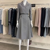 케이엘 KL 소매안감없는 카라 잔체크 A라인 원피스 210PD9100
