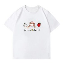 여성스럽고 트렌디한 반팔 고급 순면 티셔츠