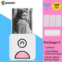 도트프린터 인쇄기 영수증 사무용 송장 다용도 라벨 Poooli L1 포켓 사진 열전 사 프린터 200 인치 당 점 5, 09 Pink Package C