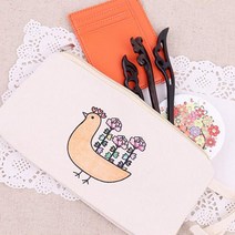 미리사몰B DIY 민화 에코백 만들기 세트 천 가방 무지 도안 친환경 재료 미술 그리기 색칠 꾸미기 자랑 어린이 초등 학교 돌봄 방과후 수업 준비물, 민화 파우치:부엉이, 1개