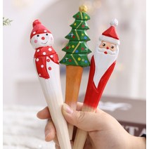 (오늘출발)최저가 크리스마스 성탄절 산타 눈사람 루돌프 선물 사은품 판촉 트리 눈 볼펜 펜 나무 목각 연필