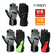 라이딩 장갑 방풍+기모 자전거 스마트폰 터치 기능 겨울장갑 엠씨엔 방한장갑, 방풍+기모 겨울장갑_레드
