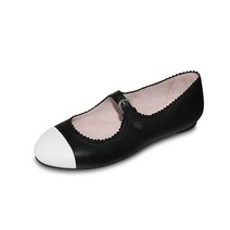 Bloch 여성용 카시오페이아 발레 플랫 카푸치노., 6, Black/White