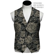 이럭셔리클럽 꽃무늬 쟈가드 베스트 맞춤 조끼 VE200215