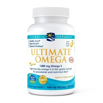 노르딕 내추럴스 얼티메이트 오메가 피쉬 젤라틴 1280 mg EPA 650/DHA 450 레몬 맛 180 피쉬 소프트젤, 2병, 180정