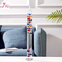 카페 장식품 디자인 거실 소품 갈릴레오 유리 온도계 인테리어, 13구(5*53cm) 12-36℃ 순풍포함
