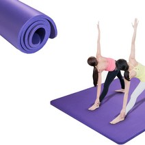 핫버튼 와이드 넓은 밀리지 않는 헬스장 요가매트 대형 두꺼운 10mm 16mm, 퍼플