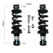 외발전동휠 125mm 150mm 750lbs 전기 스쿠터 전면 후면 완충기 스프링 전자, 150mm 블랙