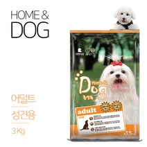 홈앤독 애견사료 어덜트 3kg 1.5kg 티에스, 1개