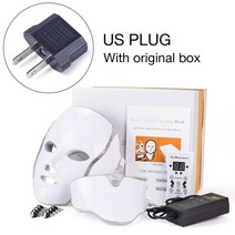 Foreverlily 7 색 led 페이셜 마스크 led 한국어 광자 치료 페이스 넥 마스크 라이트 테라피 여드름 주름 제거 뷰티 스킨 케어, 협력사, 상자가 있는 미국 플러그