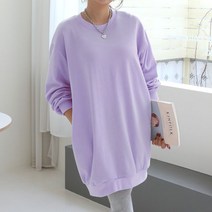 여성용 빅사이즈 오버핏 Long Daily 맨투맨 롱티 루즈핏 긴팔티