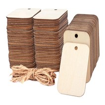 FCSHOP 할로윈 실내용 나무 펜던트 장식 공예 칩 100개 팩, 목재, 목재 색상