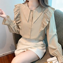 노이디제이 러블리 프릴숄더 긴소매 블라우스 DJ1005