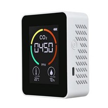 온도 및 측정기 대기 질 모니터 CO2 3-In-1 디지털 오염 이산화탄소, 02 Red Orange