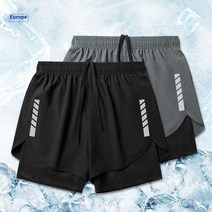 남성런닝복세트 마라톤 육상유니폼 헬스복 바지 러닝반바지 마라톤복장 복 마라톤단체복, 아이스 반바지 투피스 - [클래식 블랙+클래식 그레이]