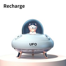 무드등 가습기 UFO 듀얼 노즐 무선 데스크탑 행성 베어 LED 라이트 초음파 아로마 에센셜 오일 디퓨저, 폴란드, Recharge White_CHINA