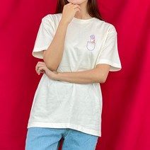 험블스튜디오 고양이손 로고티 라운드넥 루즈핏 이너티 여자 여름 면 반팔티셔츠