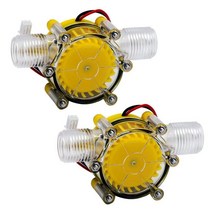 2 pcs 10w 물 흐름 펌프 미니 수력 발전기 터빈 유압 변환 12v 및 80v, 투명한 노란색