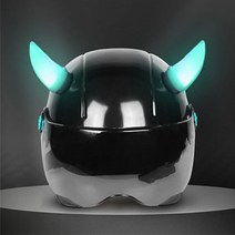 악마 뿔 헬멧 장식 충전식 LED뿔 결합 분리형 스키 보드 바이크 오토바이 헬멧 꾸미기, 스카이 LED 뿔 2개1세트