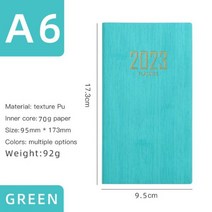 2023 다이어리 2023 Agenda 노트북 A6 Papelaria 365 일 플래너 캘린더 사무실 메모장 일기 Caderno Pocket Zeszyt 가죽 책 일정, Notebook 2023 2