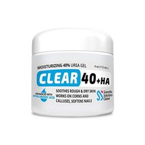 Clear 40 HA 40% Urea Gel 1% 히알루론산 4 oz w/티트리 & Coconut 오일 Aloe Vera Callus & Corn Remover Softe