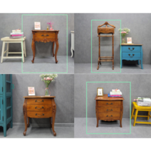 엔틱 미니 침대 협탁 원목 포인트 가구, 1 엘르엔틱협탁1단