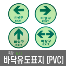 비상구표지 원형축광표지 바닥유도표지 비상구 EXIT 피난구 비상 PVC, 11.우방향 PVC(대형-195Ø)