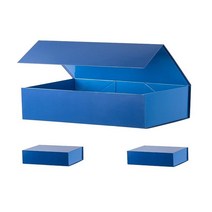 OEMVALATY 대형 화이트 선물 상자 48.3x40.6x15.2cm(19x16, Blue_3 Count (Pack of 1)