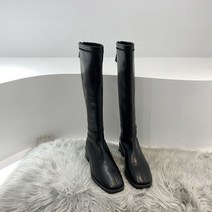 DFMEI 롱부츠 가을과 겨울 롱부츠 따뜻한 하이부츠 가죽부츠 여성용 부츠