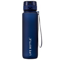 라이프보틀 1000ml 트라이탄물병 핸드스트랩포함 대용량 타임라인보틀 하루 수분 섭취 달성 1리터물통 탈부착 핸드스트랩, 네이비 블루, 1개