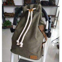 가죽 백팩 레트로 아메리칸 스타일 캔버스 숄더백 라운드 패키지 스포츠 짐 가방 남성용 버켓백, [02] 육군 녹색