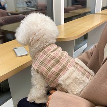 베키샵 강아지 겨울용 주머니 안감 양털 조끼 S-XL, 블루